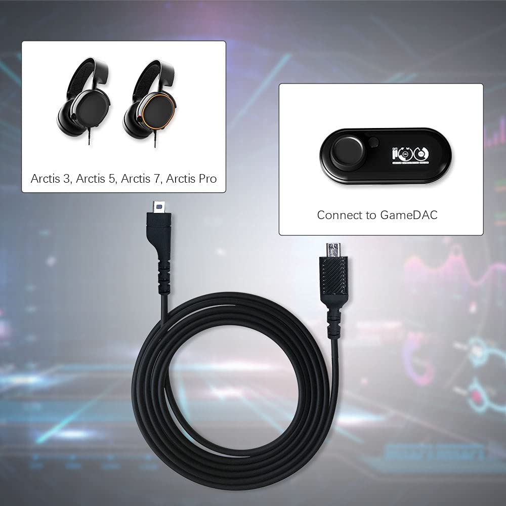 QJYTH Replacement Cable Cord Compatible with SteelSeries Arctis 3, Arctis Pro Wireless, Arctis 5, Arctis 7, Arctis Pro Gaming Headset, Audio Cable