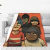 Music Band G-gorillazs Blanket  Warm Soft Fashion Plush Throw Blanket For Students Couch Chair Flannel Bedspread Bed Cover