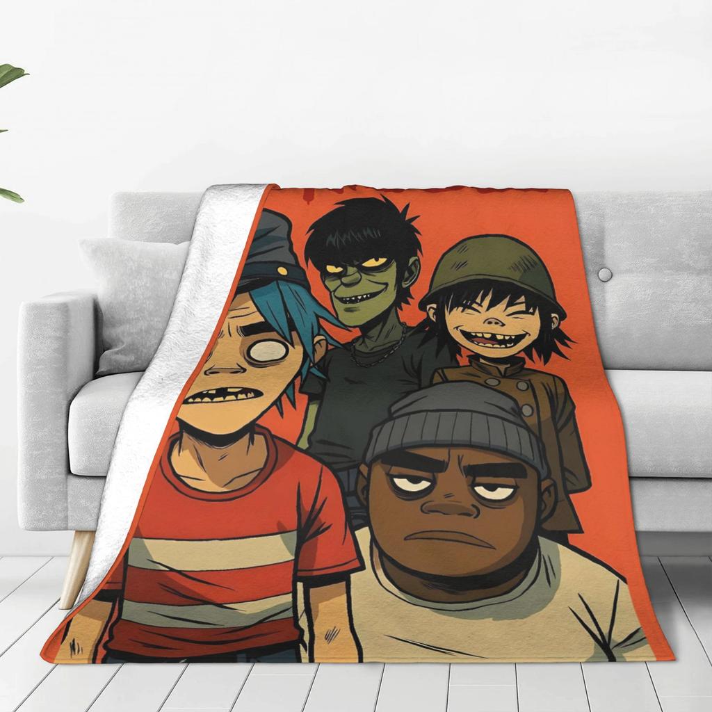 Music Band G-gorillazs Blanket Warm Soft Fashion Plush Throw Blanket For Students Couch Chair Flannel Bedspread Bed Cover