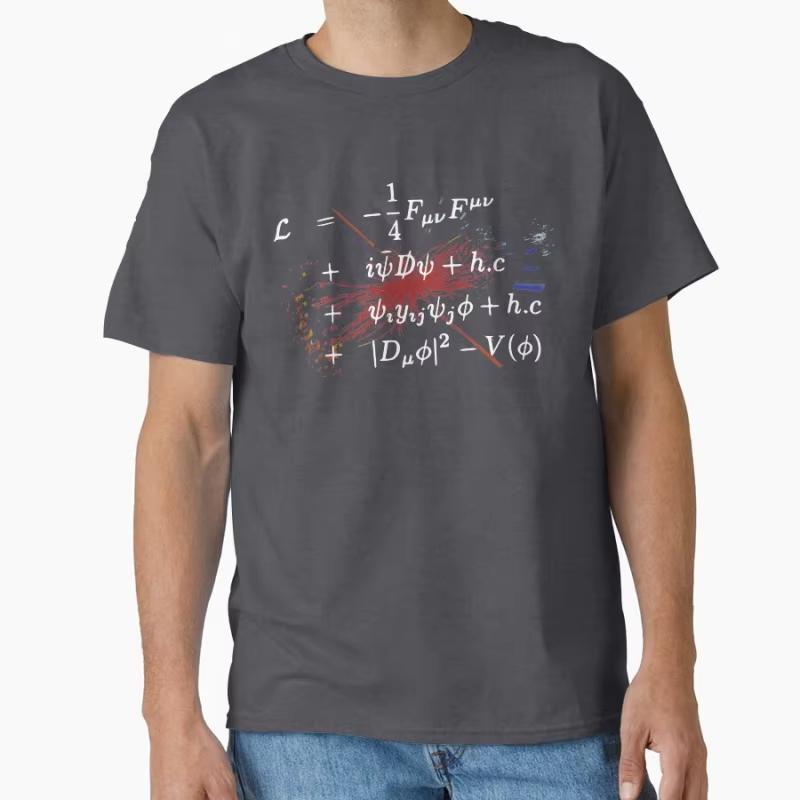 Theoretical Physics Equations  Standard Model Higgs Boson Lagrangian Particle Physics gift T shirt for men Large size Tops