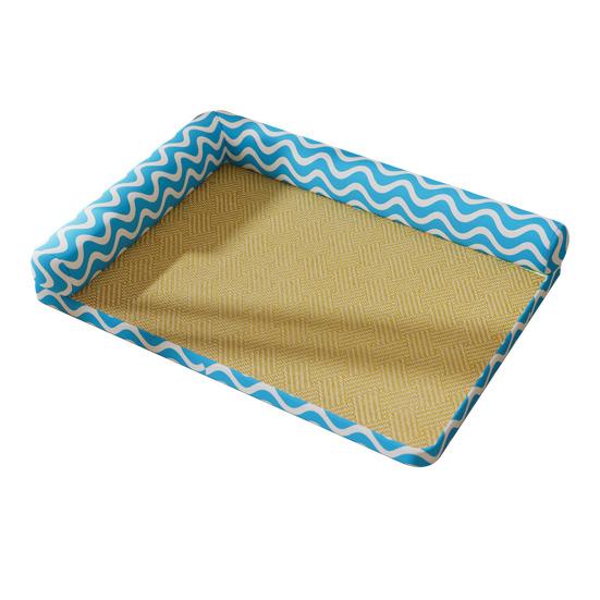 Dog Cooling Mat Summer Cat Bed with Neck Support Pillows Cool Sleeping Mat with Removable Washable Cover for Cats Puppies Small Dogs