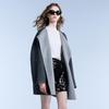 Sancai 2025 Winter Colorblock Double-faced Wool Coat for Women