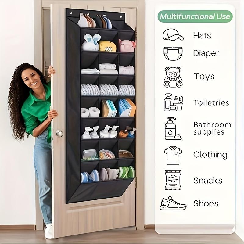 New Multifunctional 24-Grid Door Rear Thickened Storage Hanging Bag, Multifunctional Storage Hanging Bag, Storage Bag, Shoe and Boot Storage Bag
