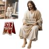 Sitting Pose Jesus Resin Figurine Resin Material Desk Companion New Religious Decor  Car Dashboard