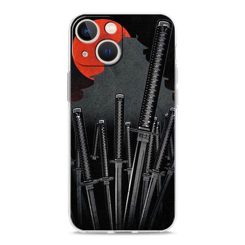 Japanese Bushido Samurai Transparent Phone Case For iPhone 15 16 14 13 12 11 Pro XS X XR SE 7 8 Plus Clear Lens Protect Cover