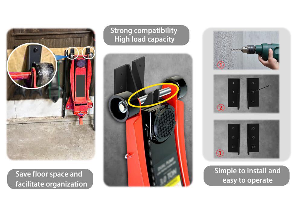 Multifunctional Floor & Wall-Mounted Garage Tool Holder with Hooks