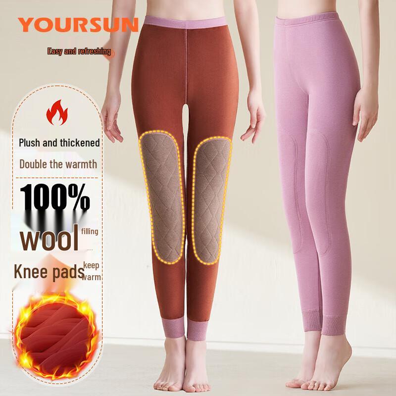 

Женские термобрюки Yiershuang с подкладкой из 100% шерсти и наколенниками 2XL