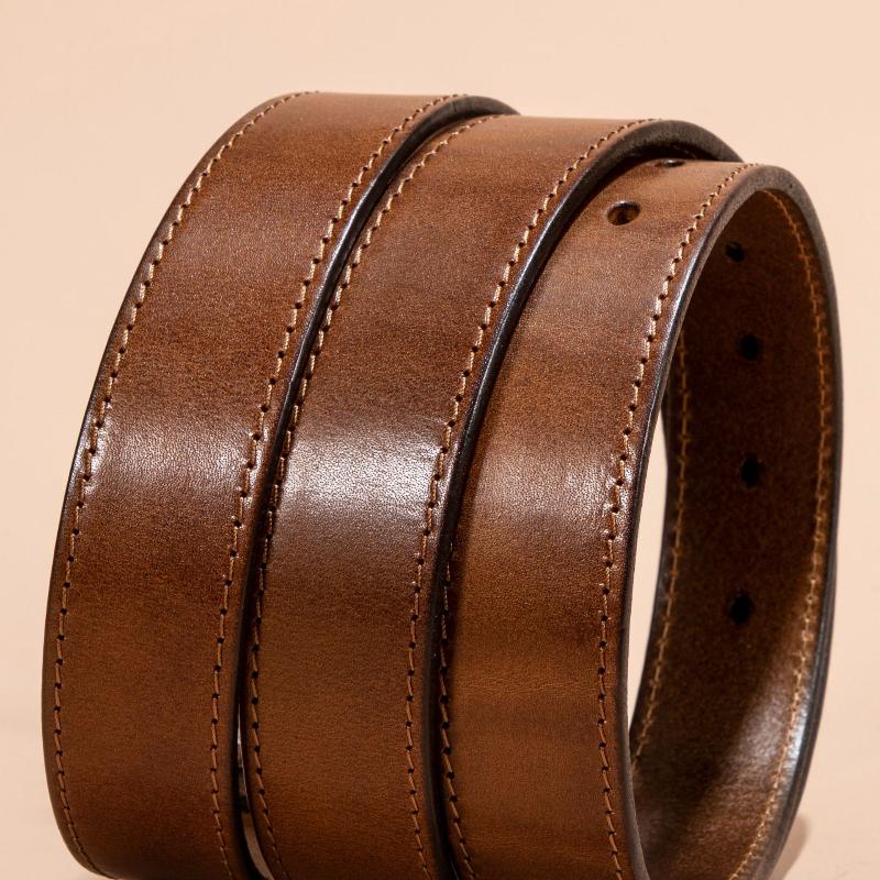 Trendy Personalized Leather Belt Men's Retro Pin Buckle Casual Versatile Men's Pants First Layer Cowhide Belt