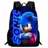 Printed Sonic the Hedgehog Student School Bag, Cartoon Sonic Backpack Lightweight 123rd Grade Men and Women