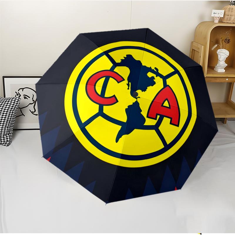 Club América Fashionable Automatic Opening/Closing Folding Umbrella. Portable and Foldable, Ideal for Gift, Travel, and Daily Use.