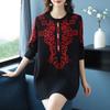 Women's Crew Neck Sweater Rhinestone Print Loose Sweater Autumn Winter Thick and Warm Knit Pullover
