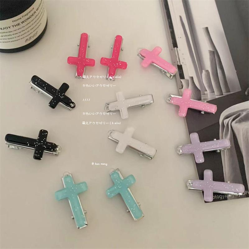 

Заколки Millennium Hot Girl Y2g, домашние оригинальные блестящие крестики с мультяшным принтом, боковой зажим, индивидуальные аксессуары для головы