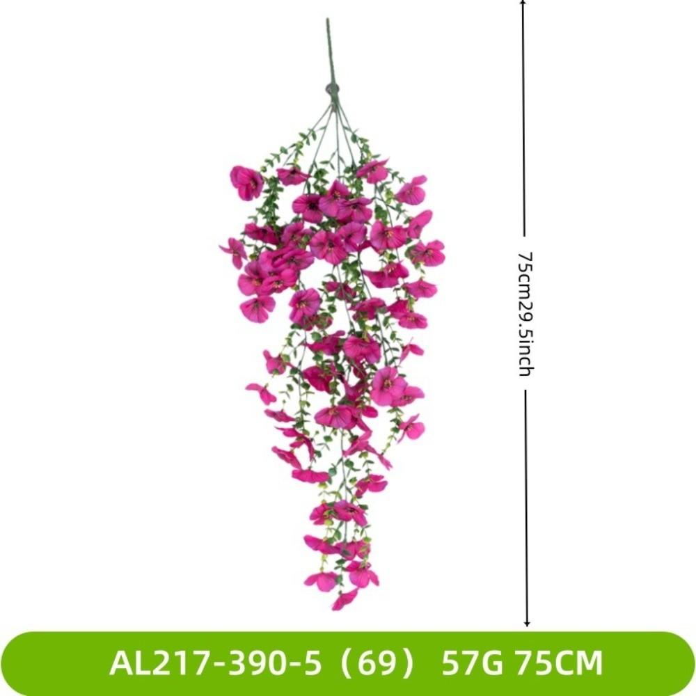 

High Quality Multicolor Artificial Flower DIY Lifelike Fake Flower Green Leaves hanging Eucalyptus Pansy Home Decoration