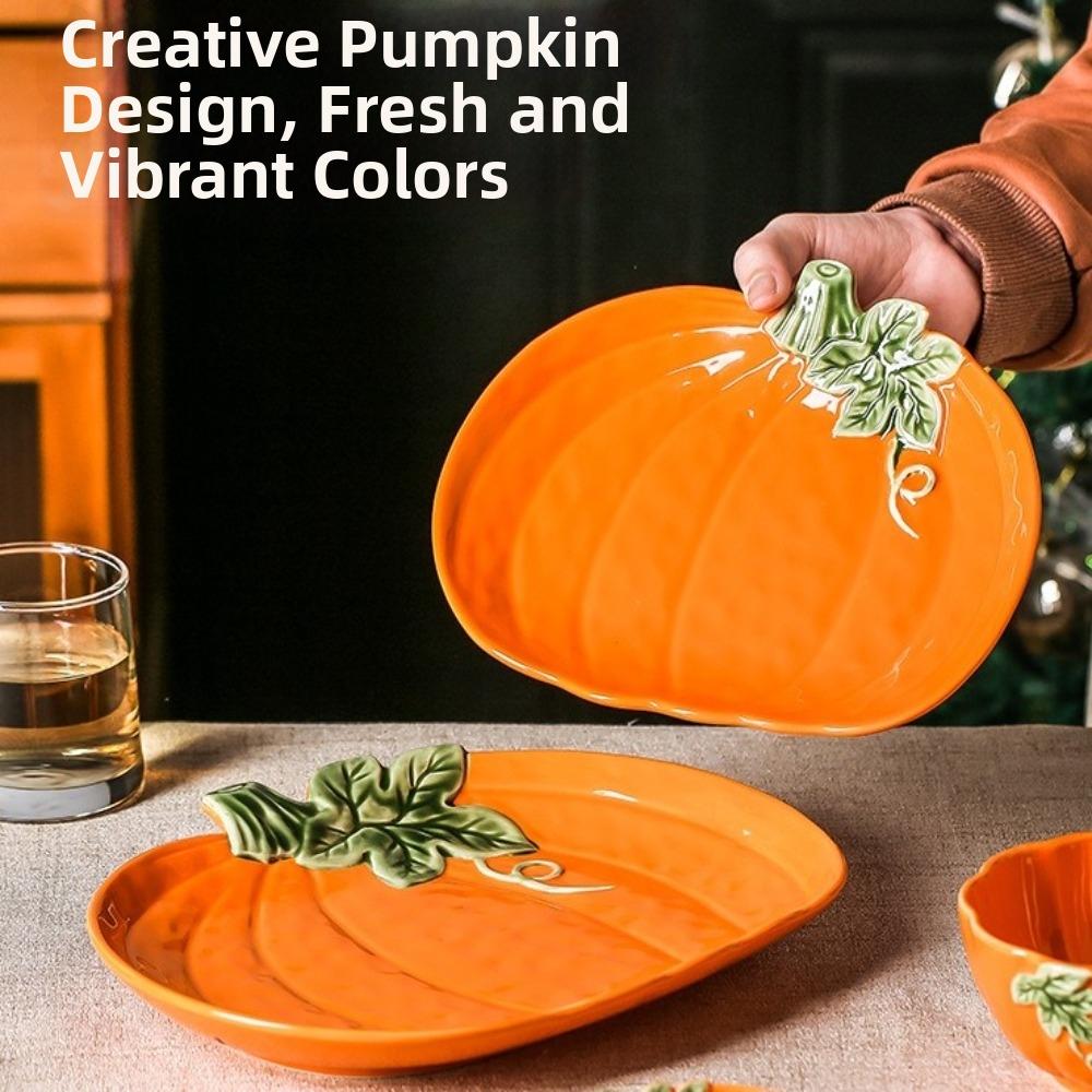 Deep Plates Dinner Plates Halloween Theme Soup Bowls Cute Ceramic Pumpkin Bowl Restaurant