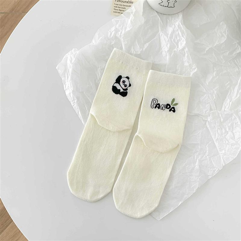 Women's Cartoon Animal Mid-tube Socks Summer Cute Trendy Creative A&B Style Soft Breathable Cotton Students Socks