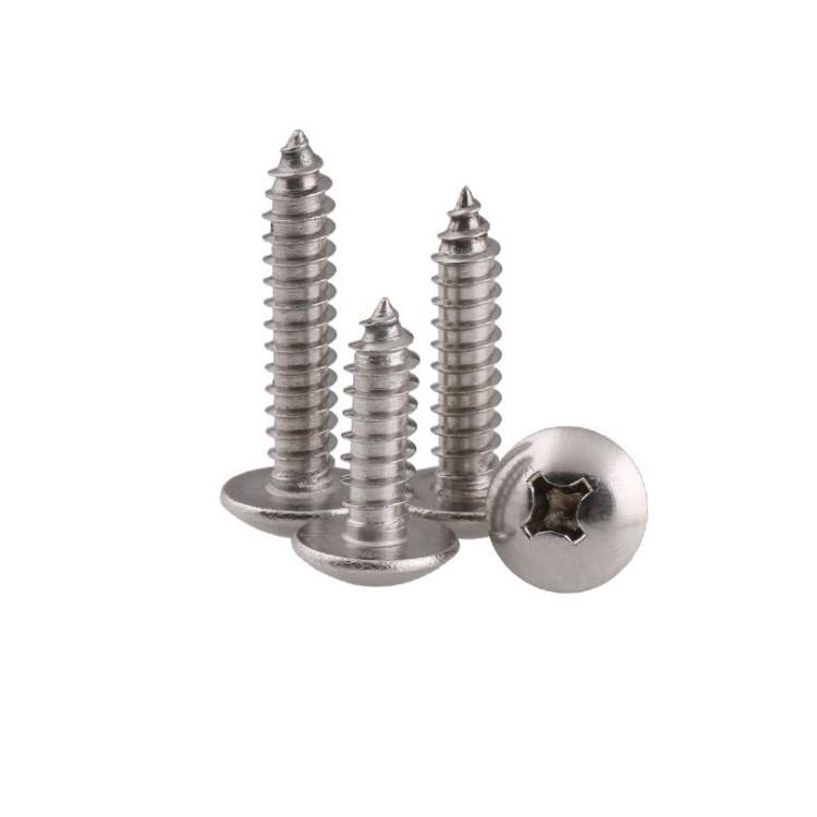 [1000 Pcs] Nickel-Plated Cross Pan Head Self-Tapping Screws, Large Umbrella Head, Pointed Tail, Sizes M3 M3.5 M4