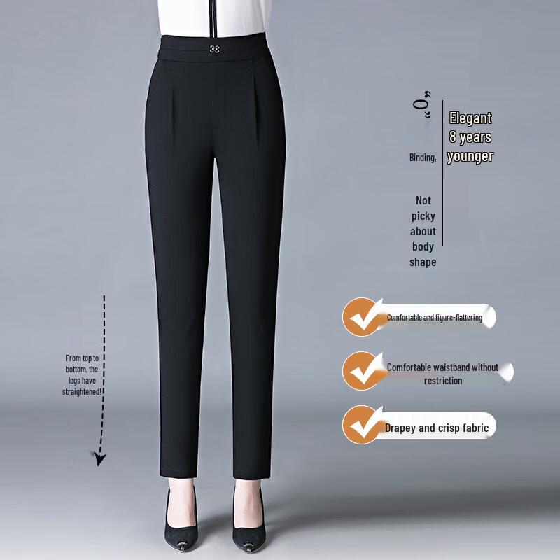 Hengyuanxiang Women's High-Waist Straight Leg Casual Pants