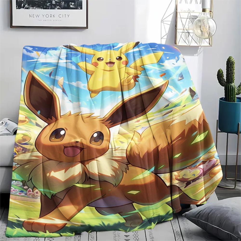 

Pokémon Eevee pattern Flannel Blanket, High quality Comfortable for All Seasons, Home Decor, Warmth and Comfort, Perfect for Gifts. 80cm x 120cm