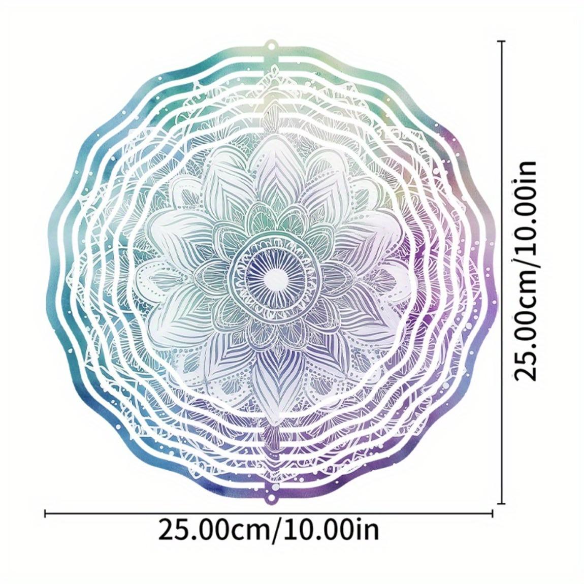 

3D Металлическая Мандала Цветок Ветряной Спиннер Восьмиугольный Дизайн Синий Фиолетовый Белый Узоры Декор для Дома и Улицы Подарок на День Благодарения Рождество Прочный Легко Подвешивается 01A