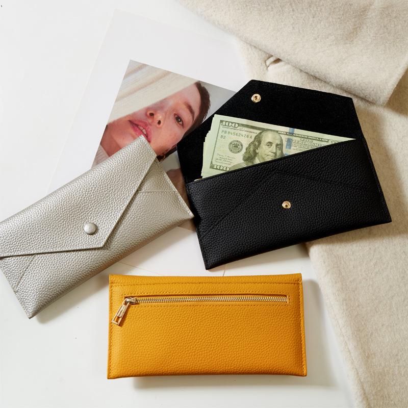 Genuine Leather Women's Thin Envelope Clutch & Phone Holder