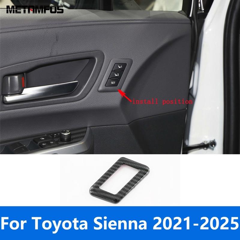 For Toyota Sienna - 2024 2025 Carbon Fiber Seat Adjustment Memory Button Cover Trim Interior Accessories Car Styling