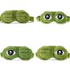 Trist Frog Sovemaske Øyeskygge Plysj øyedeksel Reise Slapp av Gave Blindfold Søte lapper Tegneserie Sovemaske for barn Voksen