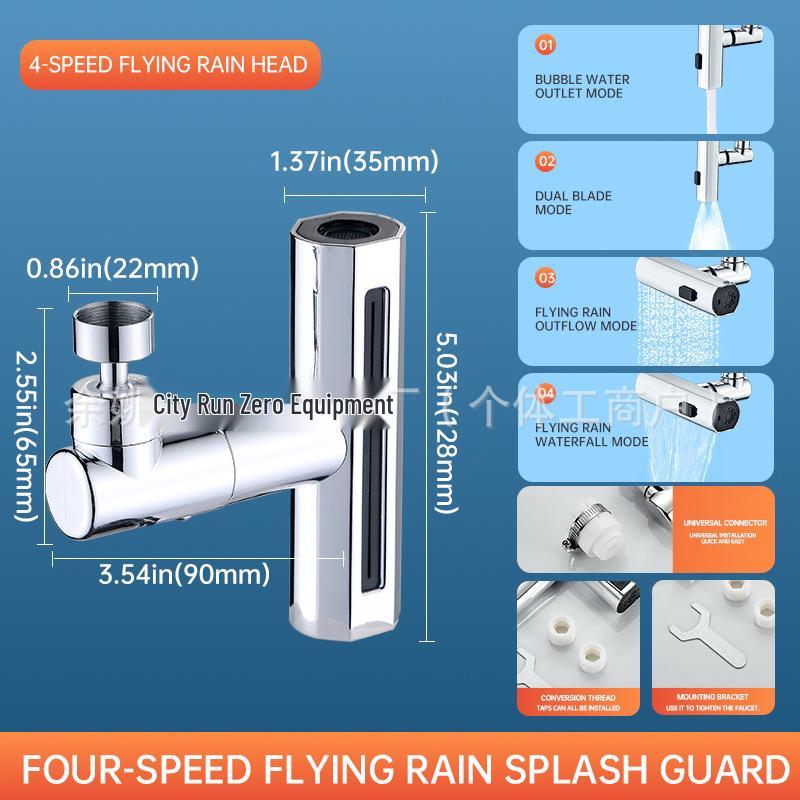 

Fei Yu Waterfall Faucet: Pressurized, Anti-Splash Kitchen Extender with Rotating 3-4 Gear Control