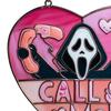 Pink Ghost Suncatcher Halloween Stained Glass Scream Ghost Decoration Acrylic Window Hanging Ornament for Home Office Kitchen Living Room Wall Decor