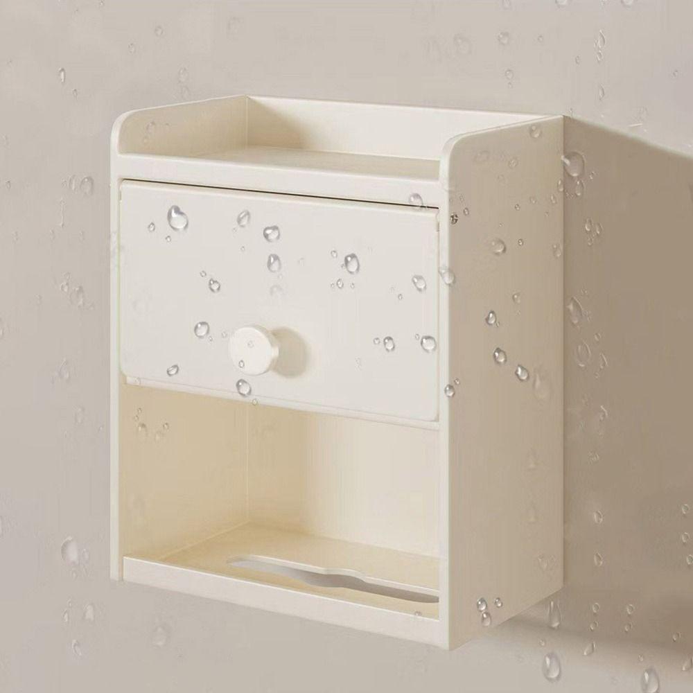 Wall Mounted Toilet Paper Holder Waterproof Draw Tissue Box Toilet Paper Container  for Home