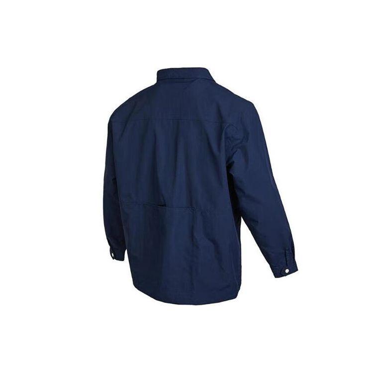 Vans Embroidered Letter Logo Button-Down Work Jacket Men Jackets Dark-Blue VN0002GWLKZ