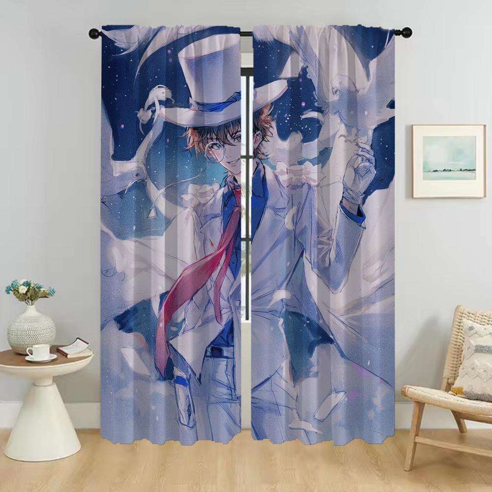 Kaitou Kiddo Elegant Room Curtains 2 Pieces Shades Home Interior Curtains for Camera Partition Halloween Decoration Curtain