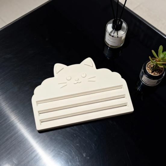 Mačkadlo na kočičí krmivo 3 přihrádky Škrabka na kočičí pamlsky ve formě tyčinky 3D tištěný proužek s kočičí svačinkou Krmicí nástroj pro pyré Lízací mokré pamlsky