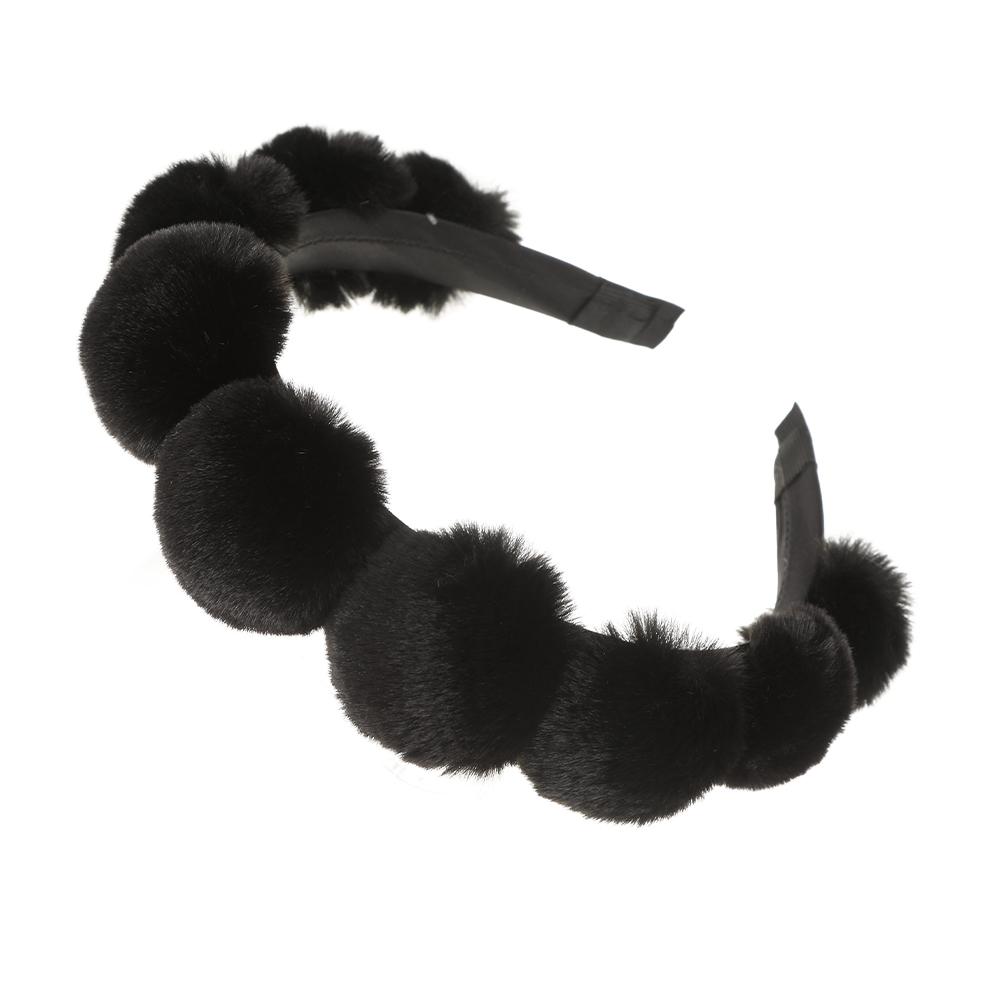 Molans Solid Color Multicolor Plush Ball Headband For Women Winter Wide Warm Hair Bands Hair Hoop Hair Accessories