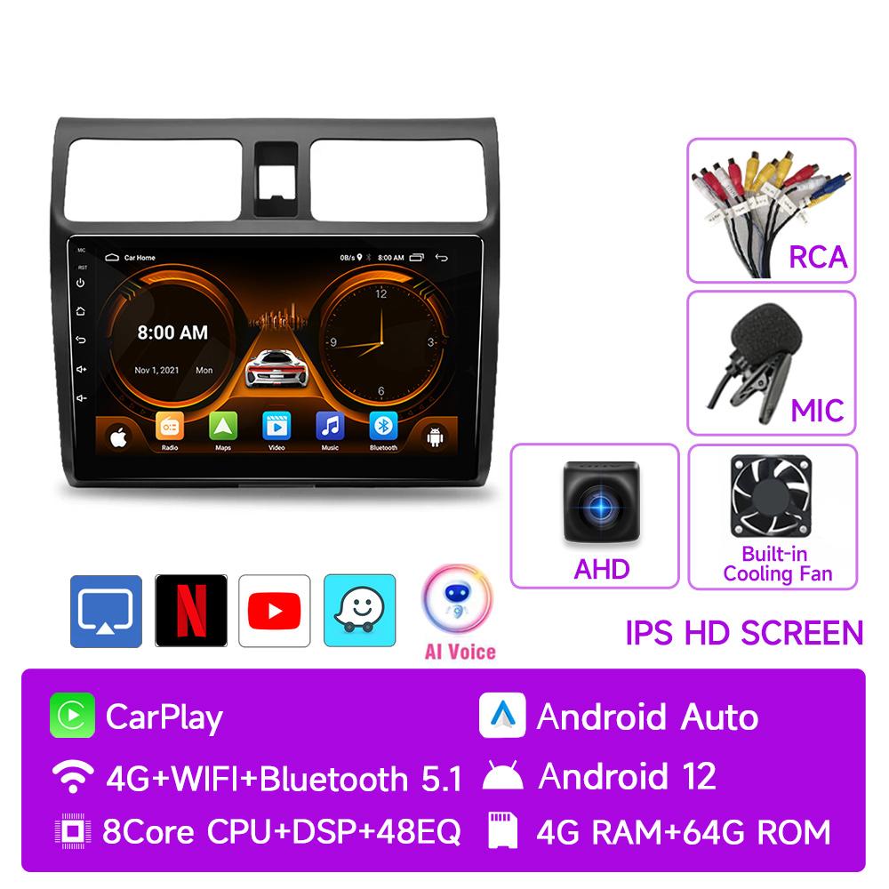JIUYIN AI Voice 2 Din Android Auto Radio For Suzuki Swift 2003 - 2010 Carplay 4G Car Multimedia GPS 2din Autoradio