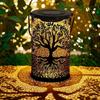 Vintage Metal Hanging Solar Lantern, Waterproof Outdoor LED Decor Lamp, Solar Powered Tree Light For Garden Yard Lawn Patio Hanging Decoration