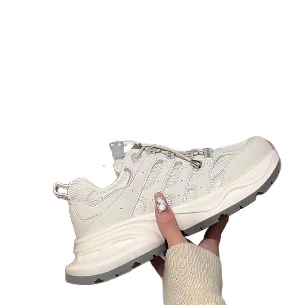 Summer Platform Dad Shoes Women's 2025 New Running Shoes Heightening Hiking Shoes Casual Mesh Breathable Sneakers