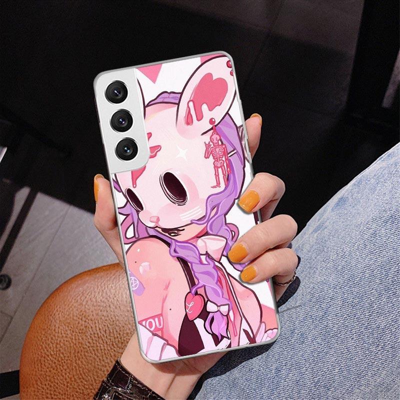 Cute Anime Girl INS Phone Case For Samsung Galaxy S24 S25 Edge S26 Ultra S23 S22 S21 Plus S20 FE + Personalized Print Cover Gala