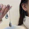 Exaggerated Metal Water Drop Earrings For Women Fashion Gold Color  Long Tassel Asymmetric Pendant Earrings Jewelry Accessories