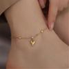 Elegant Gold Ankle Bracelet Featuring Heart Crystal Stylish Foot Chain For Fashionable Women Seeking Stylish Accessories