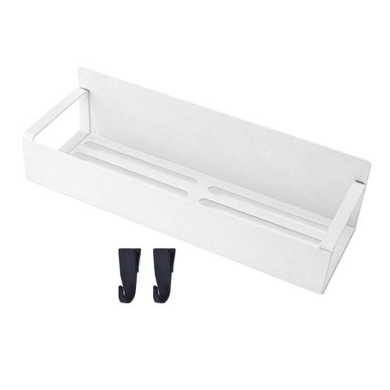 Yousheng Refrigerator Magnetic Spice Rack with Hooks Hollow Design Rustproof Strong Load-bearing Large Capacity Spice Rack Kitchen Storage Shelf