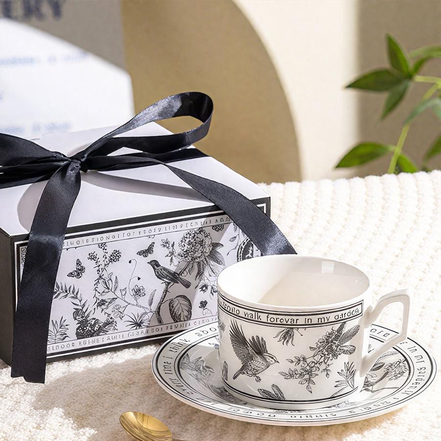 Ceramic Coffee & Milk Cup with Handle - Elegant Hot & Cold Drinkware for Meetings and Luxury Spaces
