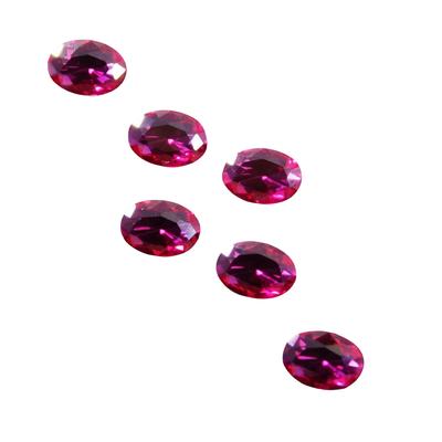Natural Red Ruby Loose Gemstone Oval 7x5 Mm 6 Pcs Lot for Jewelry Making and Gem Collections