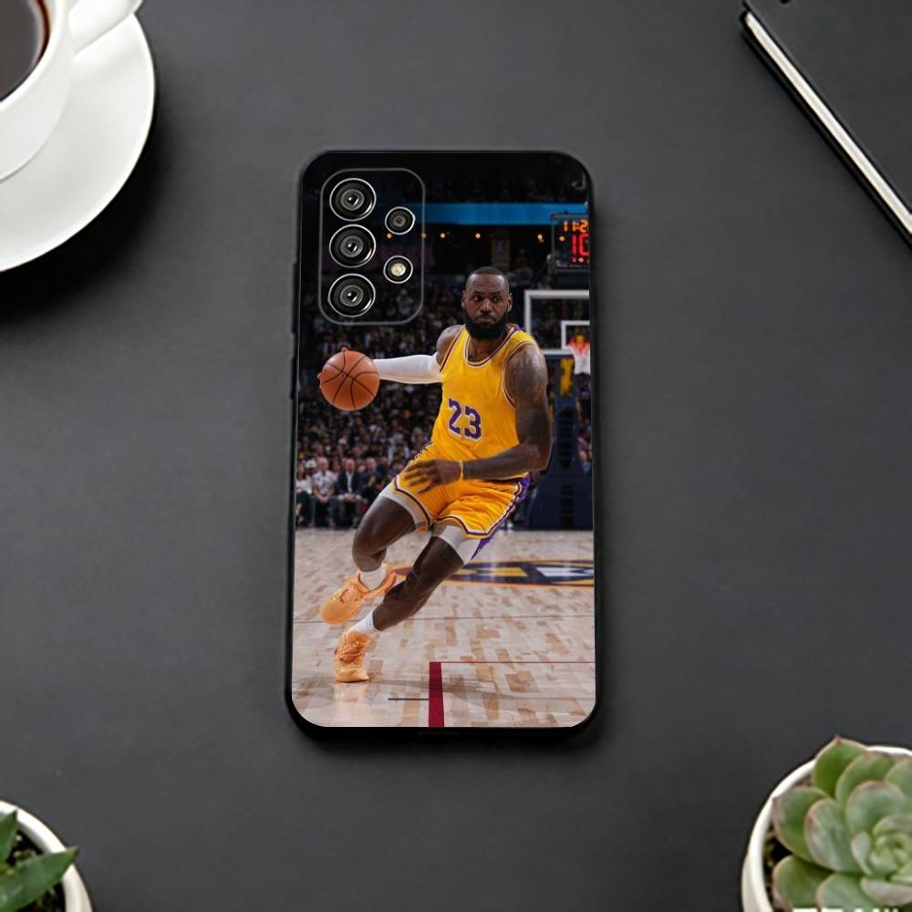 Sport Basketball L-LeBron James Handyhülle Schwarzes Silikon Weich Für Samsung S25,S24,S21,S22,S23,S30,Ultra,S20,Plus,Fe,Lite