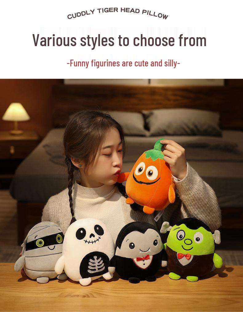 Lustiges Zombie-Kürbis-Plüschtier - Halloween-Geschenk