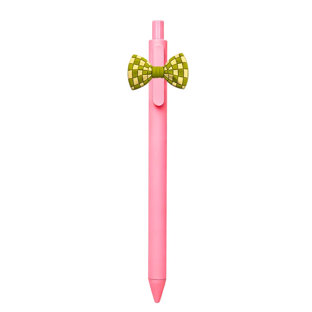 Pink Bow Series Girls' Soft Rubber Click Ballpoint Pens