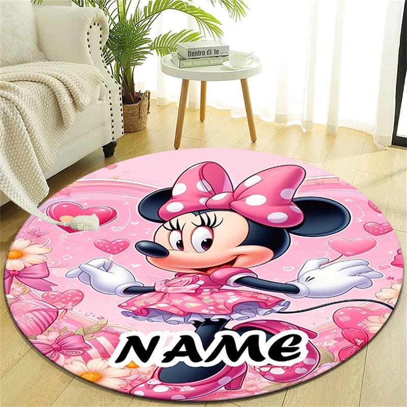 Personalized M-Minnie Round Chair Office Rug - Perfect for Mat, Office Chair & More - Ideal Gift for Birthdays and Holidays