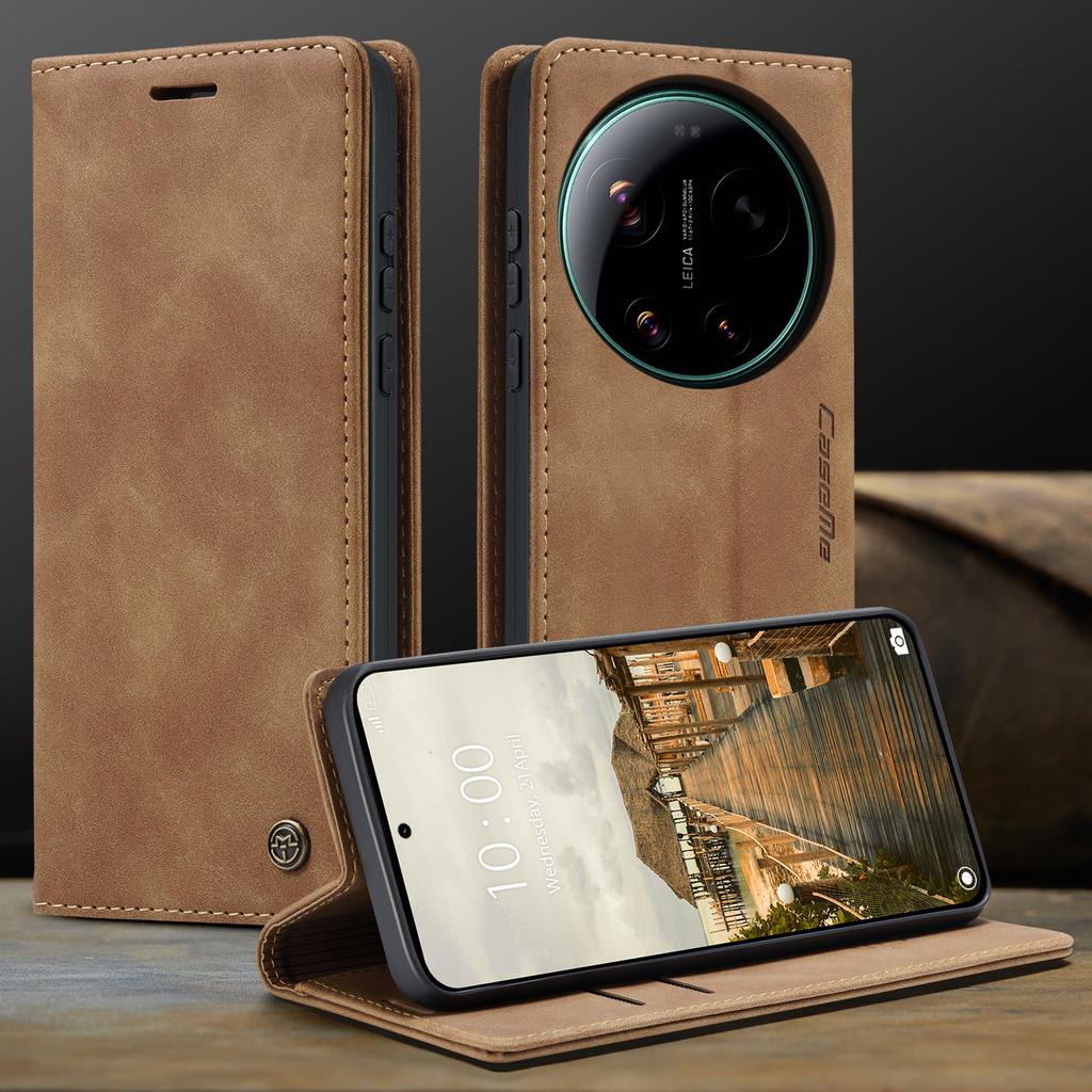 CaseMe Luxus Retro Magnetischer Flip PU Leder Handyhülle für Xiaomi 17 17Ultra Brieftaschenabdeckung Handy Hülle Für Xiaomi 17 Ultra