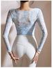 Women's Sexy Long Sleeve T-Shirt with Chest Pad Faux Two-Piece Sportswear - International Style