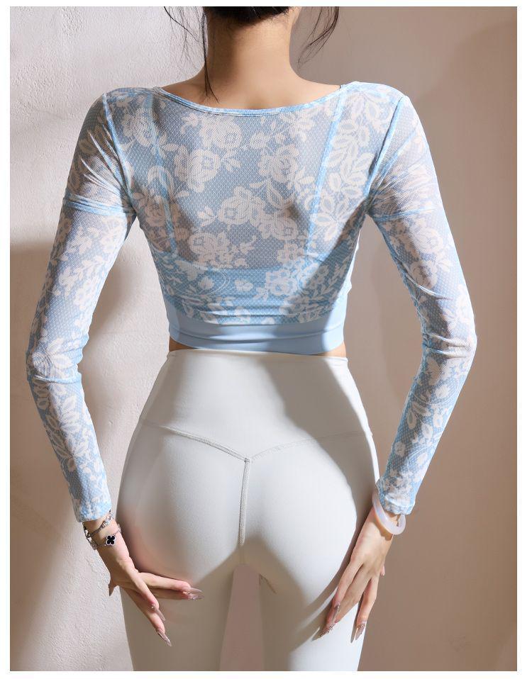 Women's Sexy Long Sleeve T-Shirt with Chest Pad Faux Two-Piece Sportswear - International Style