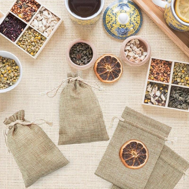 Set of 20 Small Linen Bag with Drawstring Closure Elegant Drawstring Linen Pouches Convenient Jewery Wrapping Pouches